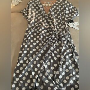 Brand new grey dress with white dots / medium size